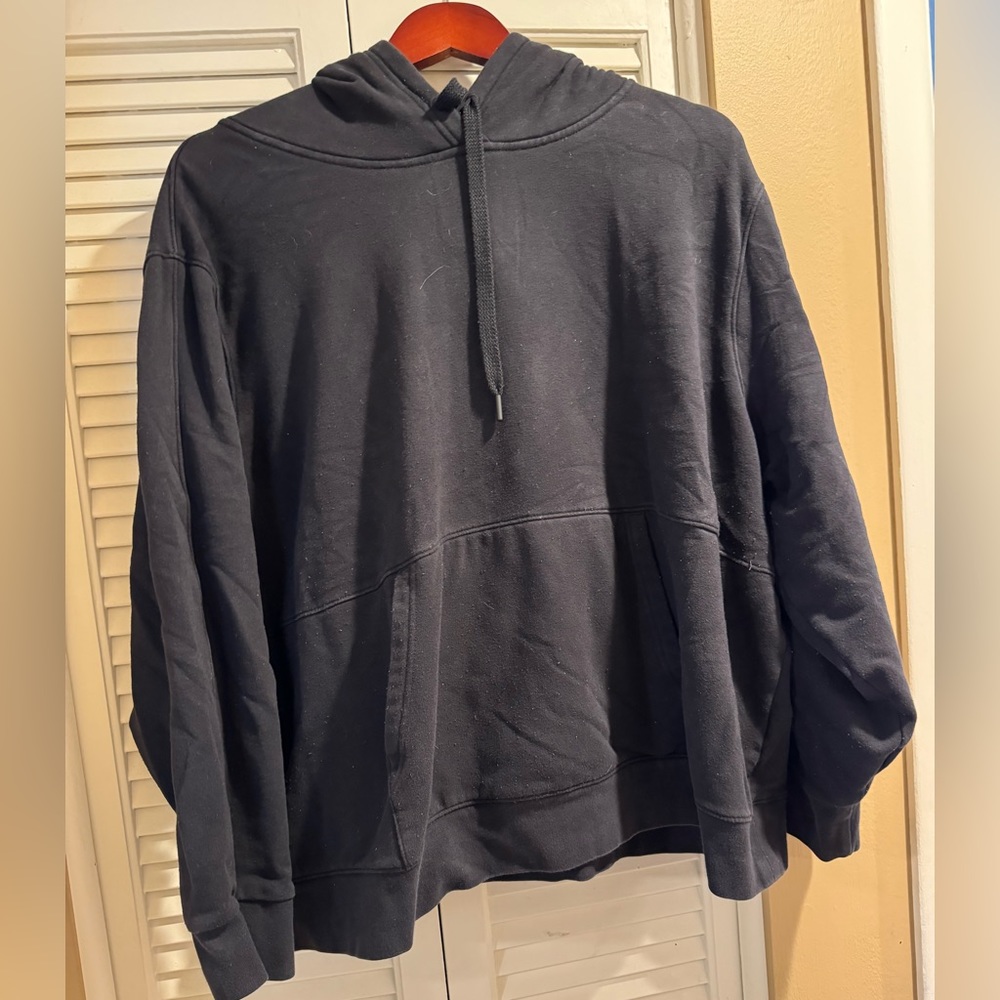 Athleta Retroplush Hoodie in Black, size 2X